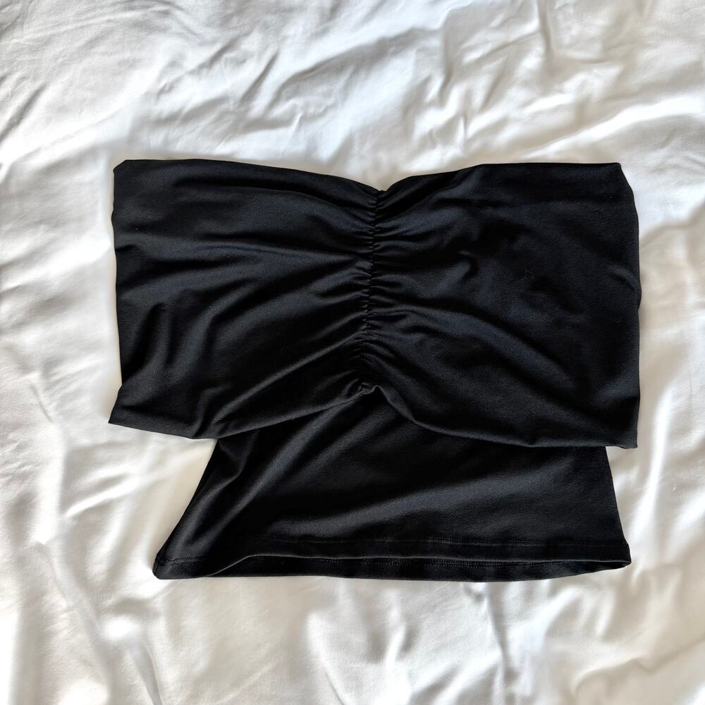 NA-KD Black Off Shoulder Top Womens Fitted Stretch Chic Size S - Picture 3 of 3
